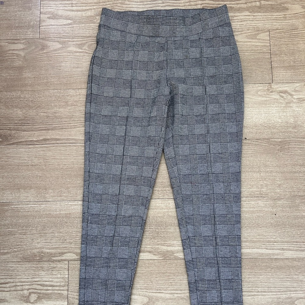 Gray Plaid Women's Pants